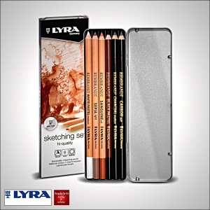 Ołówki grafitowe specjalne do szkicowania Lyra Rembrandt Sketching Basic, kpl. 6 szt., metalowa kaseta  