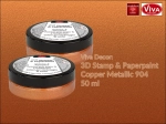 Tusz metaliczny 3D do stempli silikonowych Viva Decor, kolor: Copper Metallic 904, opak. 50 ml