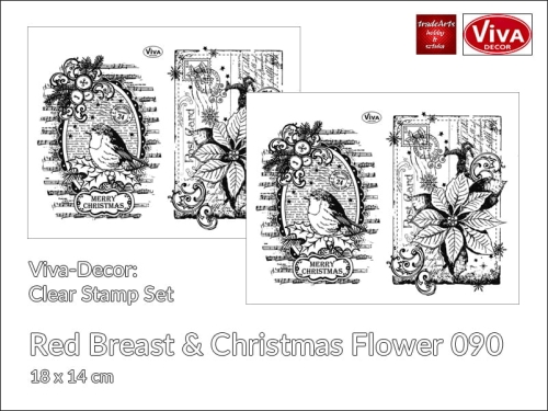 Viva Decor Clearstamp Red Breast &amp; Christmas Flower 090.jpg