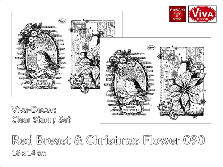 Viva Decor Clearstamp Red Breast &amp; Christmas Flower 090.jpg