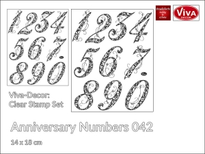 Stempel silikonowy przezroczysty Clearstamps Viva Decor, wzór 042: 'Cyfry ozdobne'