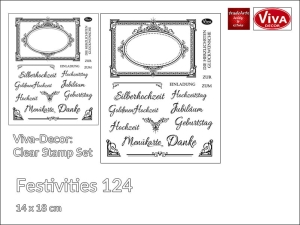 Stempel silikonowy przezroczysty Clearstamps  Viva Decor, wzór 124: 'Elementy ozdobne ślubno-weselne'
