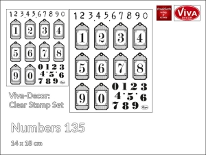Stempel silikonowy przezroczysty Clearstamps Viva Decor, wzór 135: 'Numerki'
