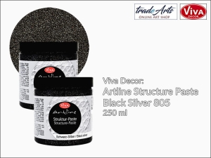 Farba strukturalna ziarnista Artline Structure-Paste Viva Decor, kolor:  Black-Silver 805, opak. 250 ml 