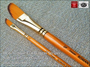 Pędzel akwarelowy skośny zaokrąglony Restaurohouse Dagger Striper, rozmiar: 1/2"