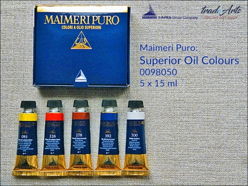 Maimeri Puro Superior Oil Colours 0098050  5 x 15 ml.jpg