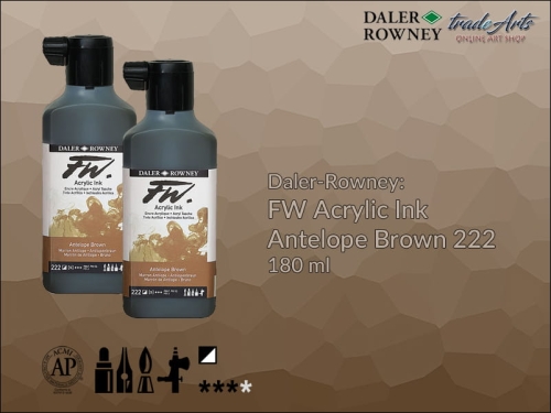 Daler-Rowney FW Acrylic Ink Antelope Brown 222, 180 ml.jpg