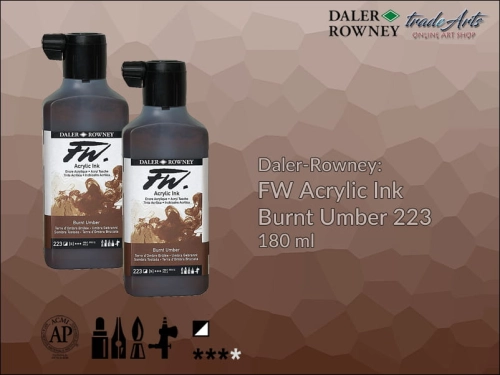 Daler-Rowney FW Acrylic Ink Burnt Umber 223, 180 ml.jpg