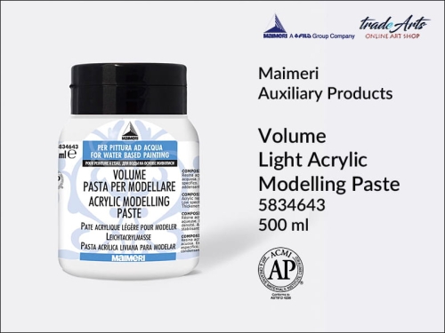 Volume Light Acrylic Modelling Paste Maimeri Acrilico 500 ml, pasta objętościowa lekka Volume Light Acrylic Maimeri Acrilico, pasta objętościowa akrylowa Maimeri Acrilico, pasta Volume lekka do akryli Maimeri Acrilico,