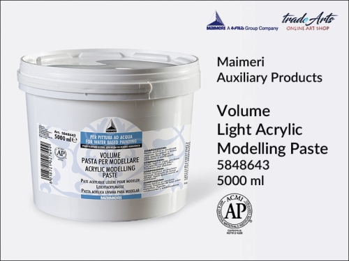 Volume Light Acrylic Modelling Paste Maimeri Acrilico 5000 ml, pasta objętościowa lekka Volume Light Acrylic Maimeri Acrilico, pasta objętościowa akrylowa Maimeri Acrilico, pasta Volume lekka do akryli Maimeri Acrilico,