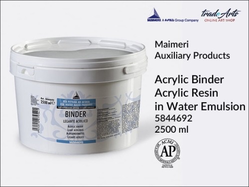 żywica akrylowa, binder, tradearts, farba akrylowa, binder Maimeri, żywica akrylowa (binder) Maimeri, Maimeri Binder - żywica akrylowa 2500 ml, żywica, akryle, Maimeri, tradearts,