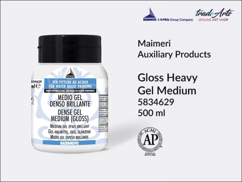 Maimeri Gloss Heavy Gel Medium żel błyszczący gęsty do farb akrylowych, żel błyszczący gęsty do akryli Maimeri Gloss Heavy Gel, medium żelowe błyszczące gęste do farb akrylowych, żele do farb akrylowych, media do farb akrylowych,