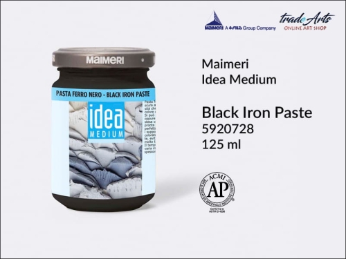 Pasta żelazowa czarna 728 Maimeri Idea Medium, Maimeri Idea Medium - czarna pasta żelazowa 728, pasty żelazowe, pasta modelująca, tradearts,
