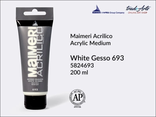 Maimeri Gesso Wcrilico 200 ml, gesso białe akrylowe 200 ml Maimeri Acrilico, Maimeri Acrilico - gesso białe akrylowe 200 ml, gesso, gesso białe, gesso akrylowe, Maimeri Acrilico gesso, tradearts,