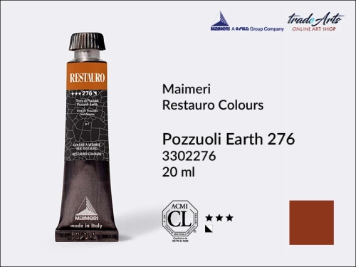 Restauro Varnish Colours Pozzuoli Earth 276 tube 20 ml, farba mastyksowa Maimeri Restauro Pozzuoli Earth 276 tuba 20 ml, Maimeri Restauro farby konserwatorskie mastyksowe, farby konserwatorskie Restauro, farby mastyksowe, Restauro,
