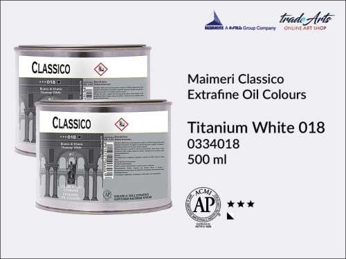 Farba olejna Maimeri Classico Titanium White 018 puszka 500 ml, Maimeri Classico Extrafine Oil Colours, farby olejne Maimeri Classico, farby, farby olejne, Maimeri Classico farby olejne we tubach, Maimeri Classico,