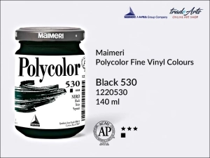 Farba akrylowo-winylowa Maimeri Polycolor Fine Vinyl Colours, kolor: Black 530, opak. 140 ml