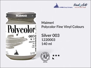 Farba akrylowo-winylowa Maimeri Polycolor Fine Vinyl Colours, kolor: Silver 003, opak. 140 ml