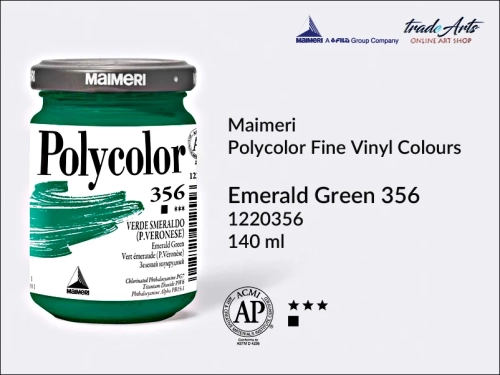 Maimeri Polycolor farba akrylowa Emerald Green 356 opak. 140 ml, farba akrylowa 140 ml Maimeri Polycolor, Polycolor farba akrylowa 140 ml Emerald Green 356, farby akrylowe Polycolor, akryle, farby akrylowe,