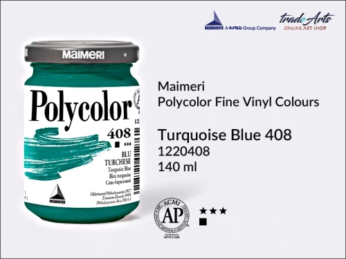 Maimeri Polycolor farba akrylowa Turquoise Blue 408 opak. 140 ml, farba akrylowa 140 ml Maimeri Polycolor, Polycolor farba akrylowa 140 ml Turquoise Blue 408 farby akrylowe Polycolor, akryle, farby akrylowe,