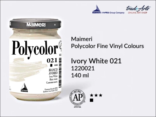 Maimeri Polycolor farba akrylowa Ivory White 021 opak. 140 ml, farba akrylowa 140 ml Maimeri Polycolor, Polycolor farba akrylowa 140 ml Ivory White 021, farby akrylowe Polycolor, akryle, farby akrylowe,