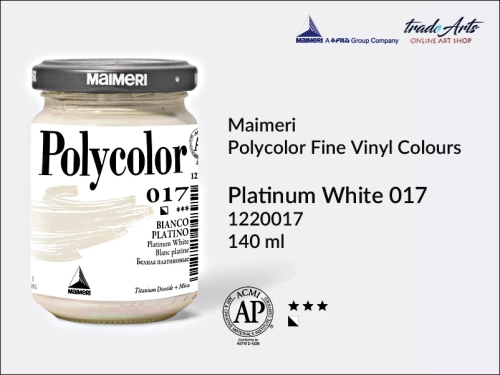 Maimeri Polycolor farba akrylowa Platinum White 017 opak. 140 ml, farba akrylowa 140 ml Maimeri Polycolor, Polycolor farba akrylowa 140 ml Platinum White 017, farby akrylowe Polycolor, akryle, farby akrylowe,