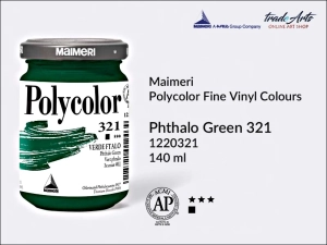 Farba akrylowo-winylowa Maimeri Polycolor Fine Vinyl Colours, kolor: Phthalo Green 321, opak. 140 ml