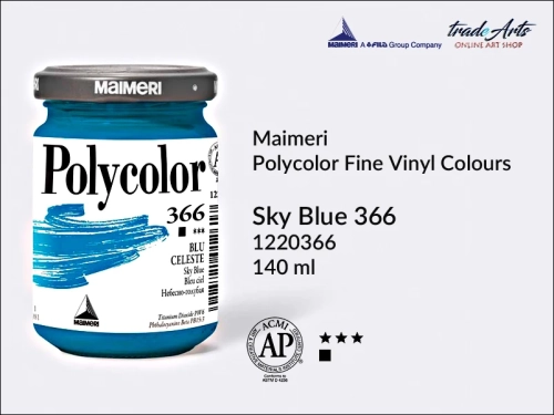 Maimeri Polycolor farba akrylowa Sky Blue 366 opak. 140 ml, farba akrylowa 140 ml Maimeri Polycolor, Polycolor farba akrylowa 140 ml Sky Blue 366, farby akrylowe Polycolor, akryle, farby akrylowe,