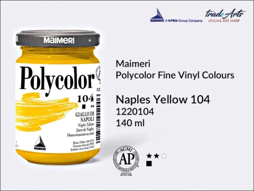 Maimeri Polycolor farba akrylowa Naples Yellow 104 opak. 140 ml, farba akrylowa 140 ml Maimeri Polycolor, Polycolor farba akrylowa 140 ml Naples Yellow 104, farby akrylowe Polycolor, akryle, farby akrylowe,