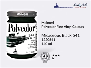 Farba akrylowo-winylowa Maimeri Polycolor Fine Vinyl Colours, kolor: Micaceous Black 541, opak. 140 ml