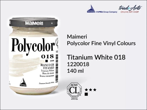 Maimeri Polycolor farba akrylowa Titanium White 018 opak. 140 ml, farba akrylowa 140 ml Maimeri Polycolor, Polycolor farba akrylowa 140 ml Titanium White 018, farby akrylowe Polycolor, akryle, farby akrylowe,