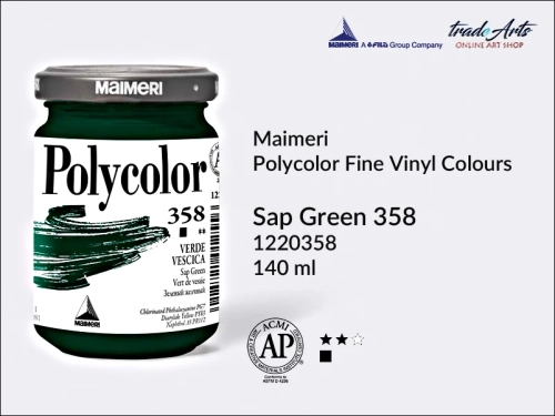 Maimeri Polycolor farba akrylowa Sap Green 358 opak. 140 ml, farba akrylowa 140 ml Maimeri Polycolor, Polycolor farba akrylowa 140 ml Sap Green 358, farby akrylowe Polycolor, akryle, farby akrylowe,