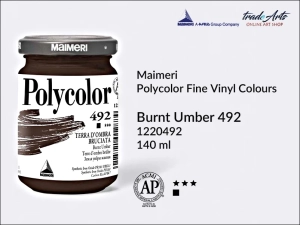 Farba akrylowo-winylowa Maimeri Polycolor Fine Vinyl Colours, kolor: Burnt Umber 492, opak. 140 ml