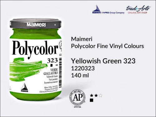 Maimeri Polycolor farba akrylowa Yellowish Green 323 opak. 140 ml, farba akrylowa 140 ml Maimeri Polycolor, Polycolor farba akrylowa 140 ml Yellowish Green 323, farby akrylowe Polycolor, akryle, farby akrylowe,