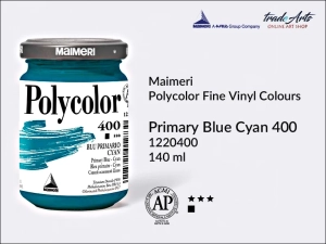 Farba akrylowo-winylowa Maimeri Polycolor Fine Vinyl Colours, kolor: Primary Blue-Cyan 400, opak. 140 ml