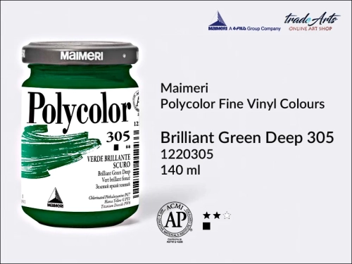 Maimeri Polycolor farba akrylowa Brilliant Green Deep 305 opak. 140 ml, farba akrylowa 140 ml Maimeri Polycolor, Polycolor farba akrylowa 140 ml Brilliant Green Deep 305, farby akrylowe Polycolor, akryle, farby akrylowe,