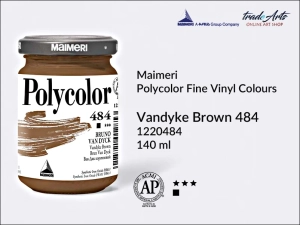 Farba akrylowo-winylowa Maimeri Polycolor Fine Vinyl Colours, kolor: Van Dyke Brown 484, opak. 140 ml