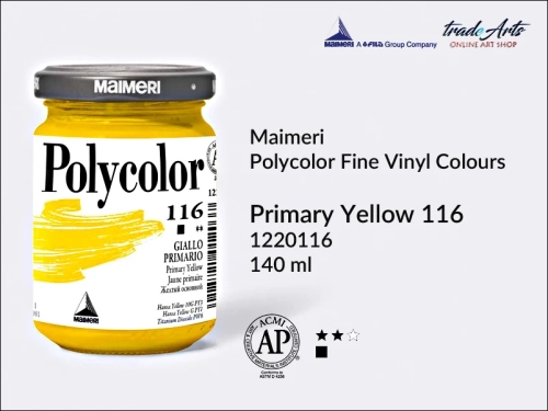 Maimeri Polycolor farba akrylowa Primary Yellow 116 opak. 140 ml, farba akrylowa 140 ml Maimeri Polycolor, Polycolor farba akrylowa 140 ml Primary Yellow 116, farby akrylowe Polycolor, akryle, farby akrylowe,