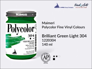 Farba akrylowo-winylowe Maimeri Polycolor Fine Vinyl Colours, kolor: Brilliant Green Light 304, opak. 140 ml