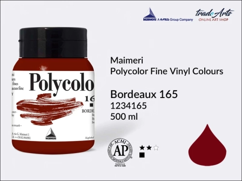 Maimeri Polycolor Fine Vinyl Colours Bordeaux 165 opak. 500 ml, Maimeri Polycolor Fine Vinyl Colours - farby akrylowe opak. 500 ml, farby akrylowe Maimeri Polycolor, farby akrylowe, Polycolor,