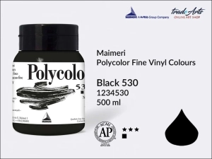 Farba akrylowo-winylowa Maimeri Polycolor Fine Vinyl Colours, kolor: Black 530, opak. 500 ml