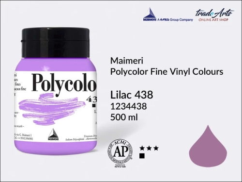 Maimeri Polycolor Fine Vinyl Colours Lilac 438 opak. 500 ml, Maimeri Polycolor Fine Vinyl Colours - farby akrylowe opak. 500 ml, farby akrylowe Maimeri Polycolor, farby akrylowe, Polycolor,