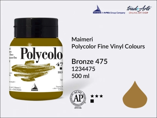 Maimeri Polycolor Fine Vinyl Colours Bronze 475 opak. 500 ml, Maimeri Polycolor Fine Vinyl Colours - farby akrylowe opak. 500 ml, farby akrylowe Maimeri Polycolor, farby akrylowe, Polycolor,