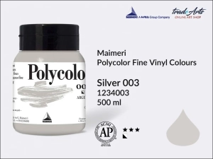 Farba akrylowo-winylowa  Maimeri Polycolor Fine Vinyl Colours, kolor: Silver 003, opak. 500 ml