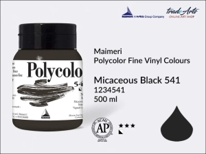 Farba akrylowo-winylowa Maimeri Polycolor Fine Vinyl Colours, kolor: Micaceous Black 541, opak. 500 ml