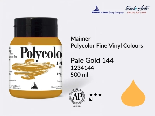 Maimeri Polycolor Fine Vinyl Colours Pale Gold 144 opak. 500 ml, Maimeri Polycolor Fine Vinyl Colours - farby akrylowe opak. 500 ml, farby akrylowe Maimeri Polycolor, farby akrylowe, Polycolor,