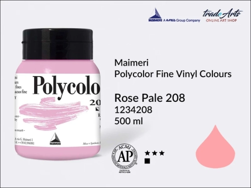 Maimeri Polycolor Fine Vinyl Colours Rose Pale 208 opak. 500 ml, Maimeri Polycolor Fine Vinyl Colours - farby akrylowe opak. 500 ml, farby akrylowe Maimeri Polycolor, farby akrylowe, Polycolor,