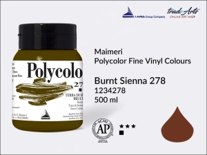 Farba akrylowo-winylowa Maimeri Polycolor Fine Vinyl Colours, kolor: Burnt Sienna 278, opak. 500 ml