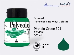 Farba akrylowo-winylowa Maimeri Polycolor Fine Vinyl Colours, kolor: Phthalo Green 321, opak. 500 ml