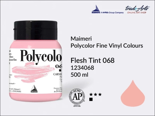 Maimeri Polycolor Fine Vinyl Colours Flesh Tint 068 opak. 500 ml, Maimeri Polycolor Fine Vinyl Colours - farby akrylowe opak. 500 ml, farby akrylowe Maimeri Polycolor, farby akrylowe, Polycolor,